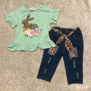 Leopard Bunny Boutique set